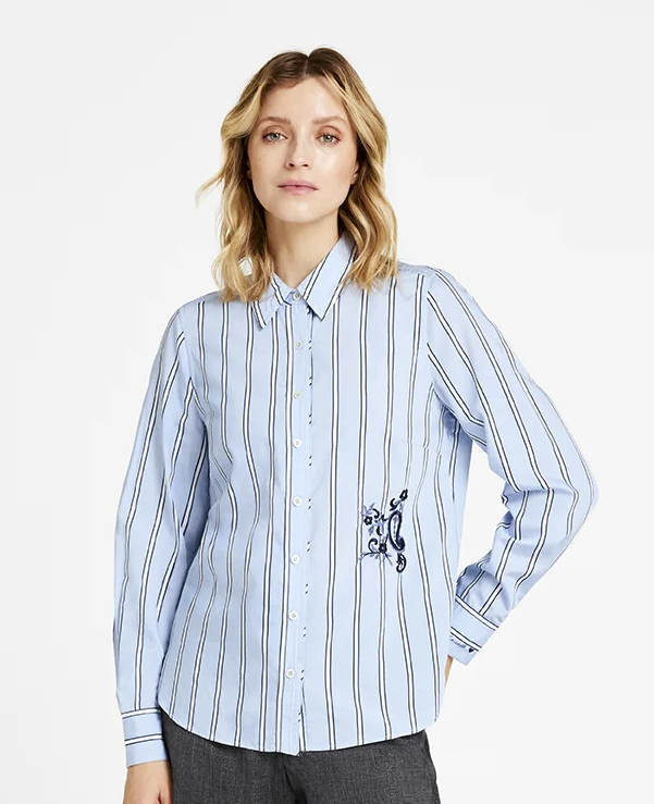 Gustav Carmen Shirt - Blue Gray