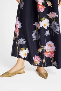 Gustav Hallie Long Dress - Washed Black w. Print