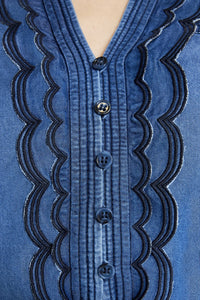 Gustav Kaisa Long Dress - Washed Blue