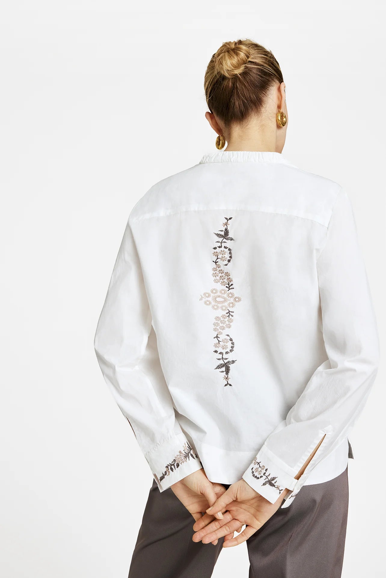 Gustav Naja Embroidery Shirt - Classic White