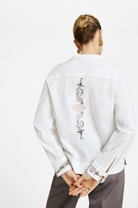 Gustav Naja Embroidery Shirt - Classic White