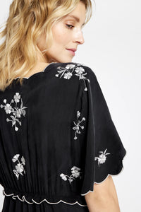 Gustav Winnie Long Embroidery Dress - Washed Black