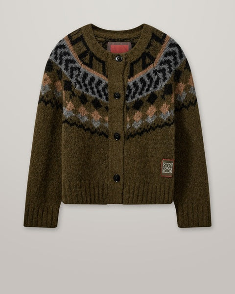 HEYANNO MMHBloom Rib Cardigan - Dark Olive