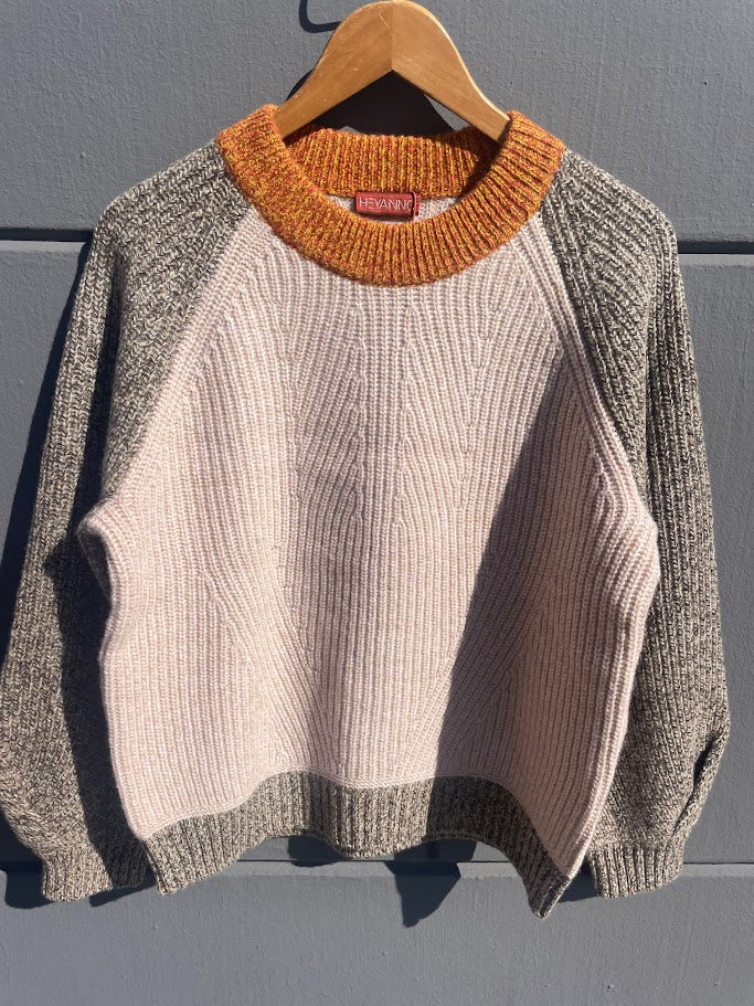HEYANNO MMHAce Block Knit - Ecru