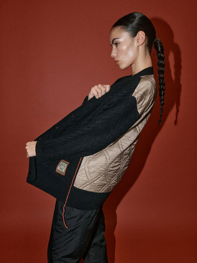 HEYANNO MMHRich Quilt Cardigan - Black