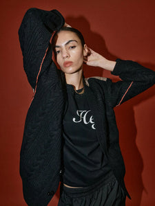 HEYANNO MMHRich Quilt Cardigan - Black