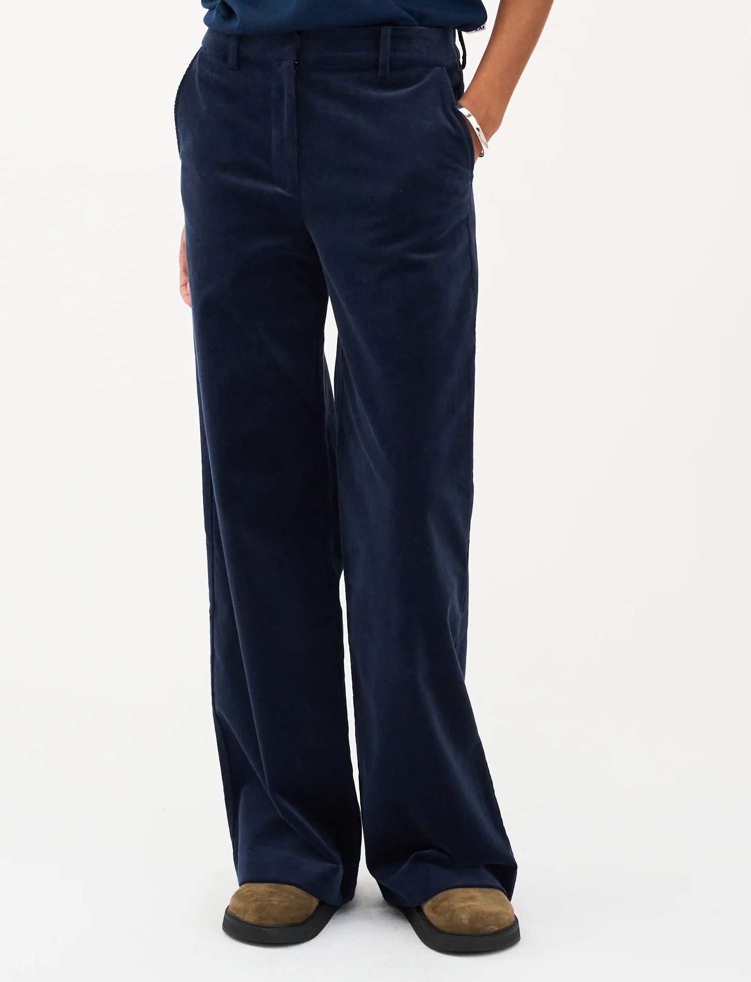 Ivy Copenhagen Alice Wide Cord Pant - Deep Navy Blue