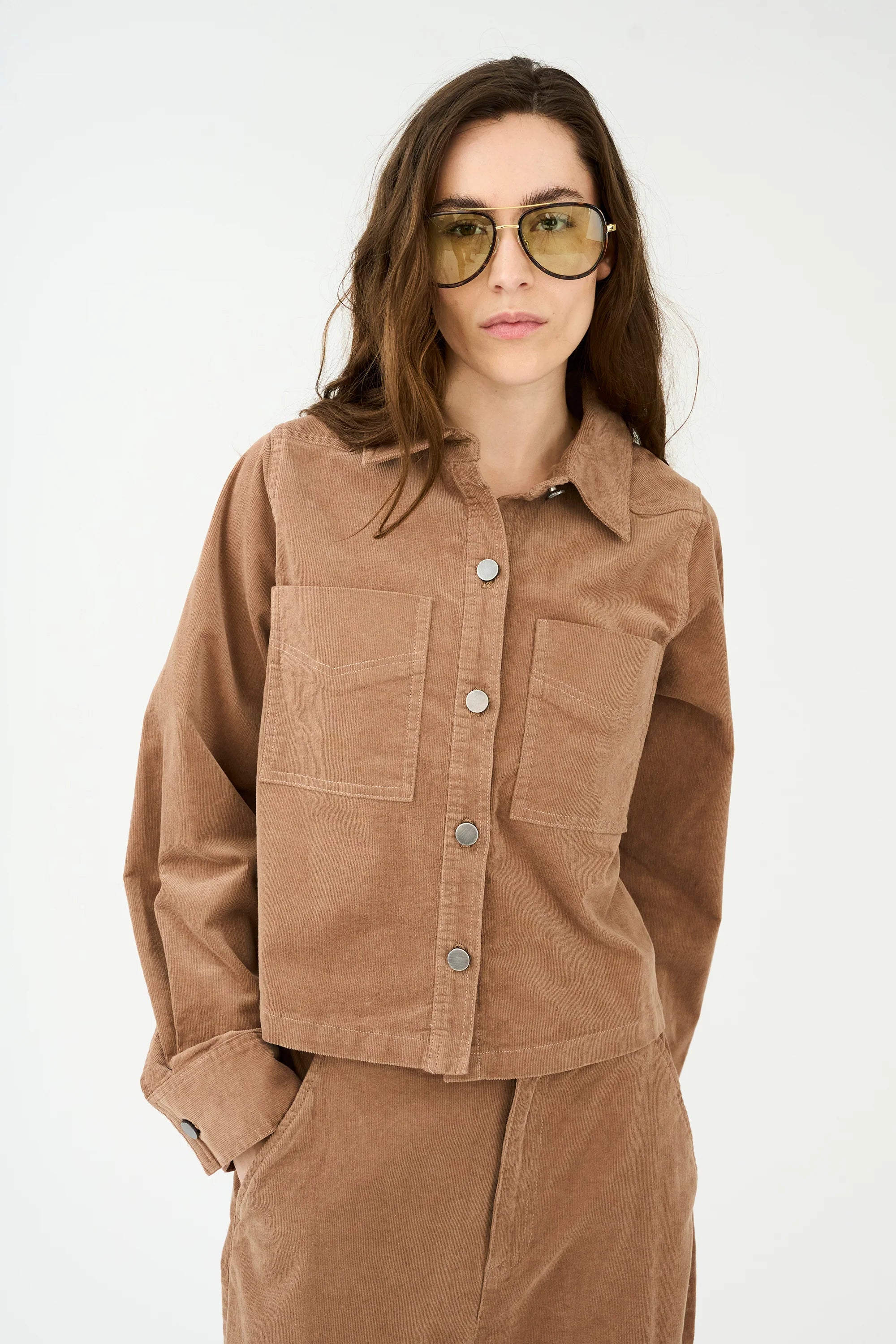 Ivy Copenhagen Corinne Corduroy Overshirt - Dark Desert
