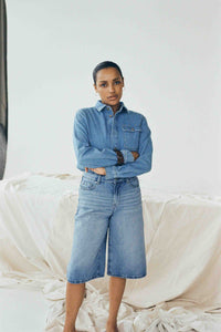 Ivy Copenhagen Augusta Long Shorts Wash Palencia - Denim Blue