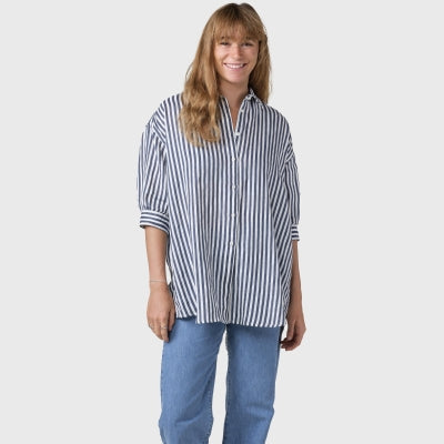 Klitmøller Collective Oline Linen Shirt - Cream/Navy