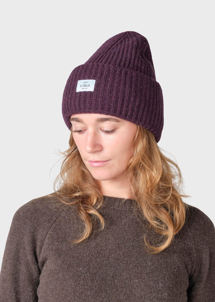 Klitmøller Collective Wide Rib Beanie - Burgundy