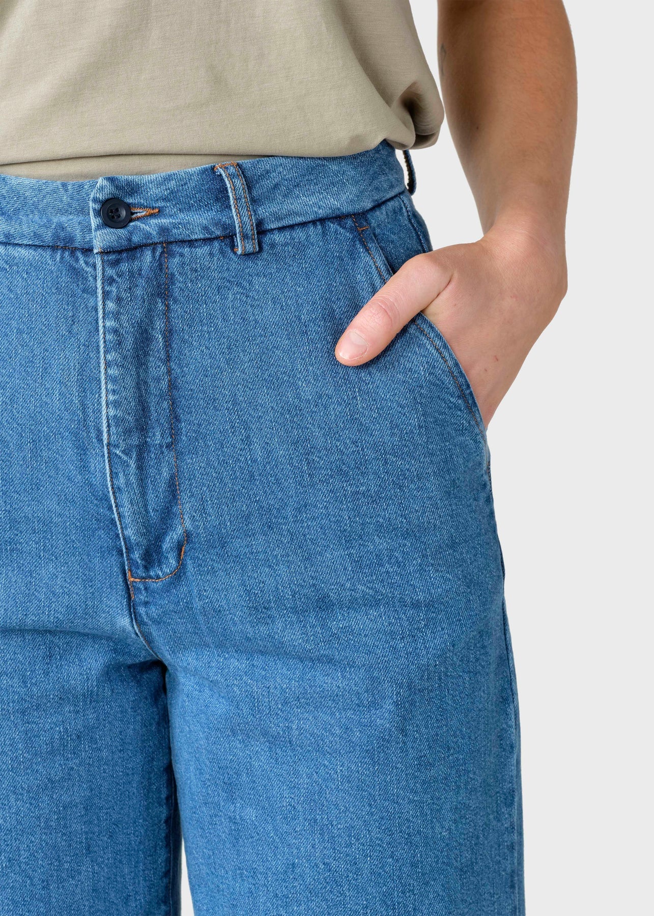 Klitmøller Collective Lydia Denim Pant - Light Blue Stonewash