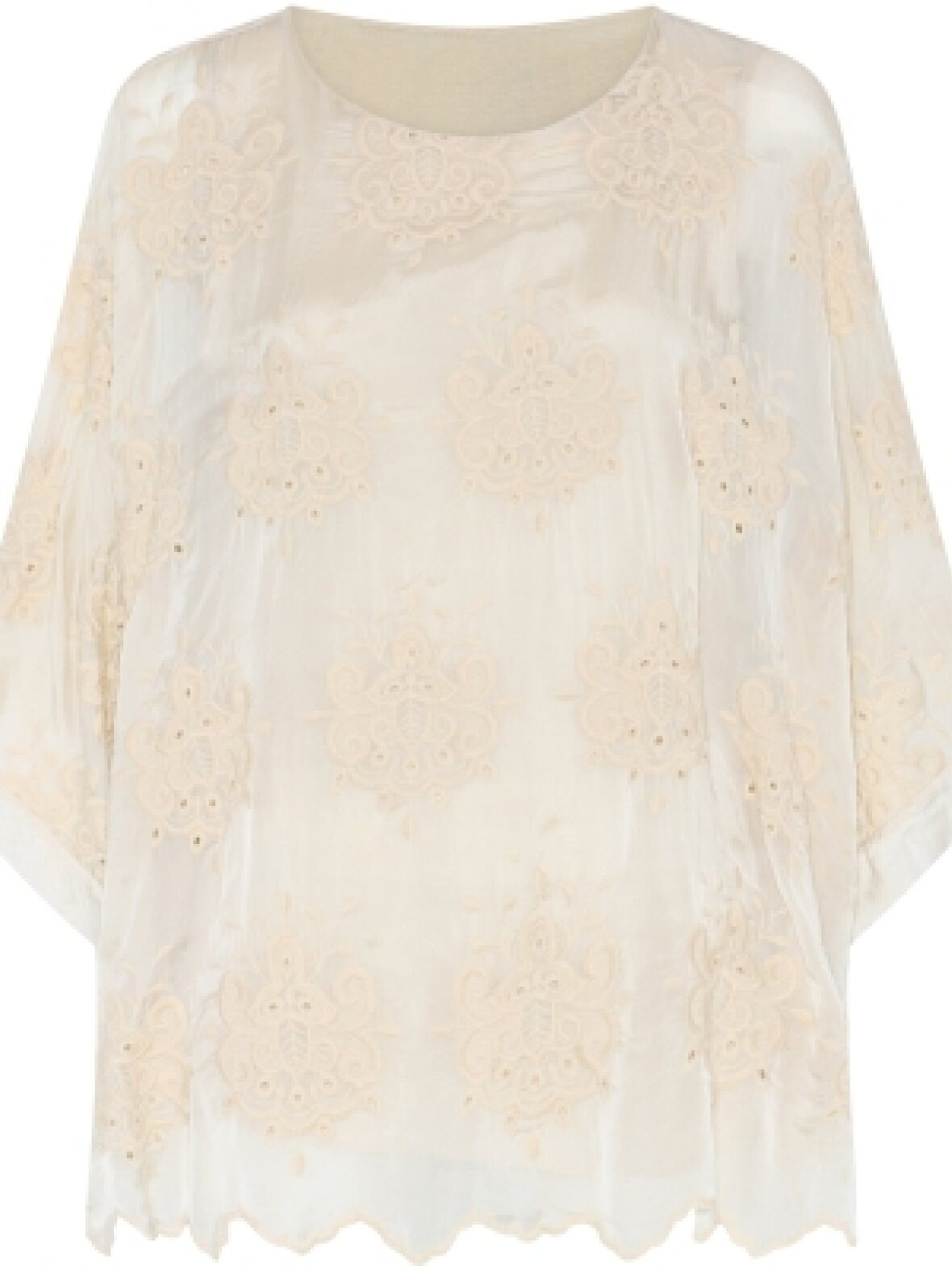 La Rouge Donatella Embroidery Blouse - Off White
