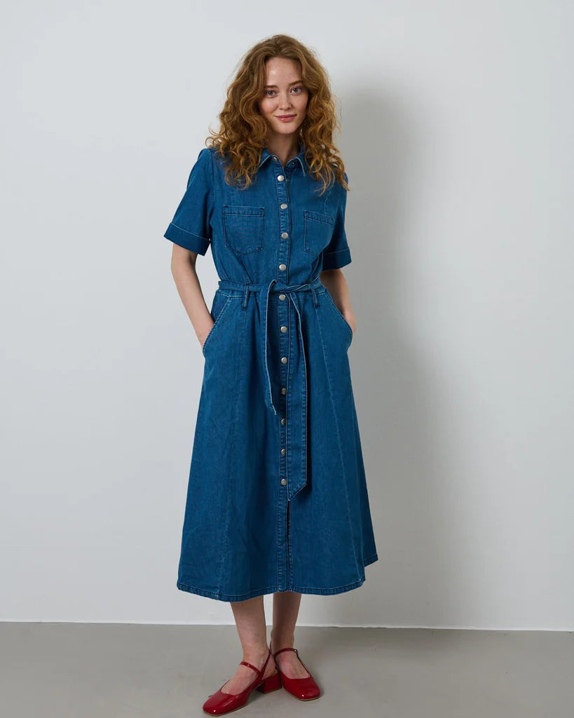 La Rouge Petra Dress - Bleach Denim