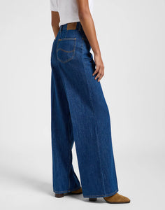 Lee Stella A Line High Waist Wide Leg Jeans - Dark Eton