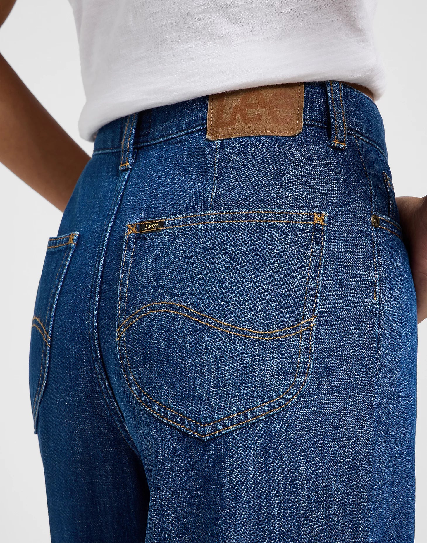 Lee Stella A Line High Waist Wide Leg Jeans - Dark Eton