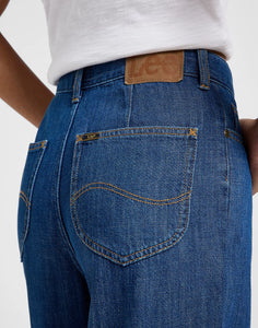 Lee Stella A Line High Waist Wide Leg Jeans - Dark Eton