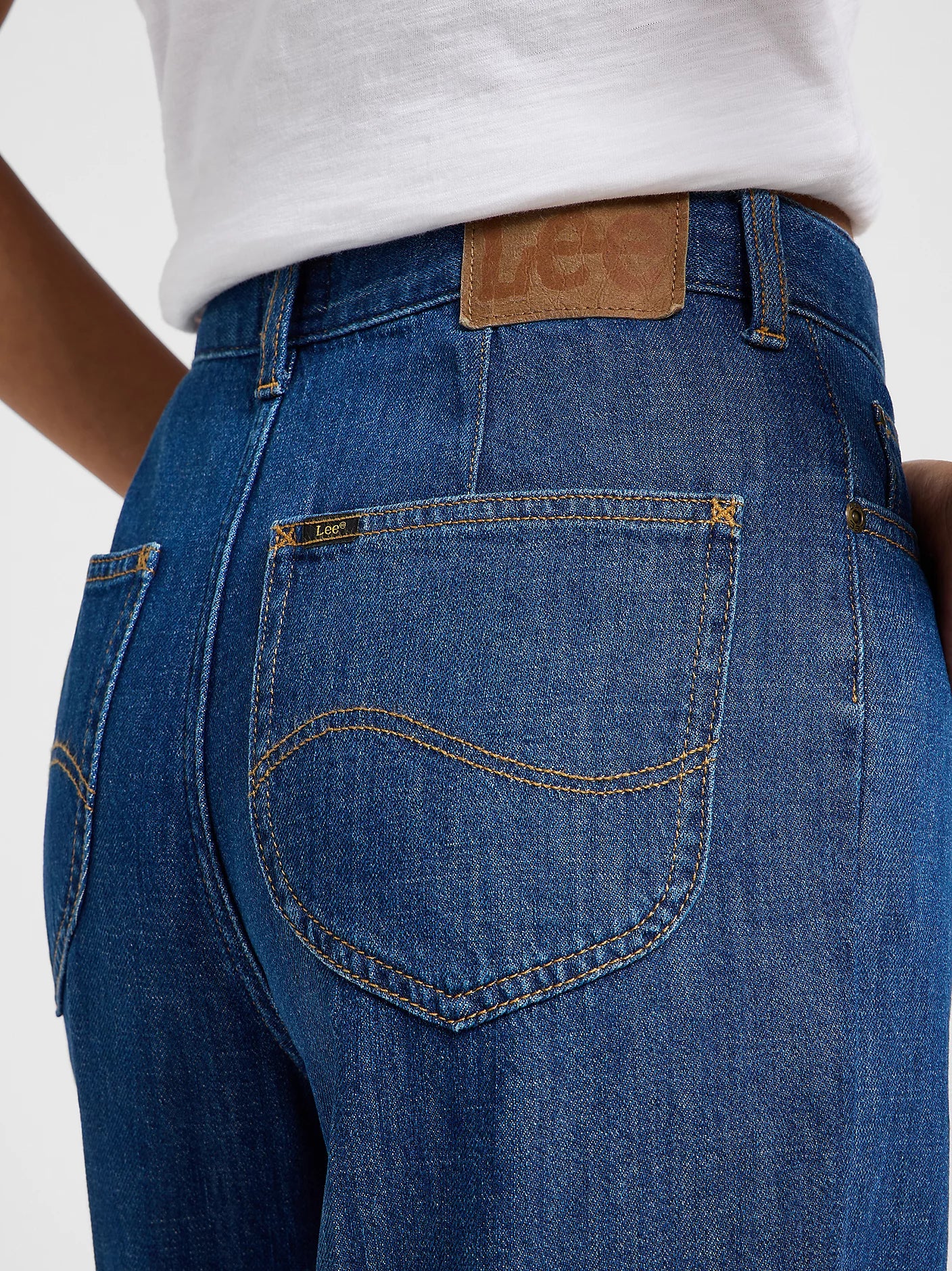 Lee Stella A Line High Waist Wide Leg Jeans - Dark Eton