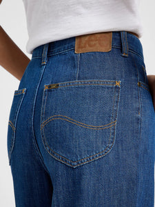 Lee Stella A Line High Waist Wide Leg Jeans - Dark Eton