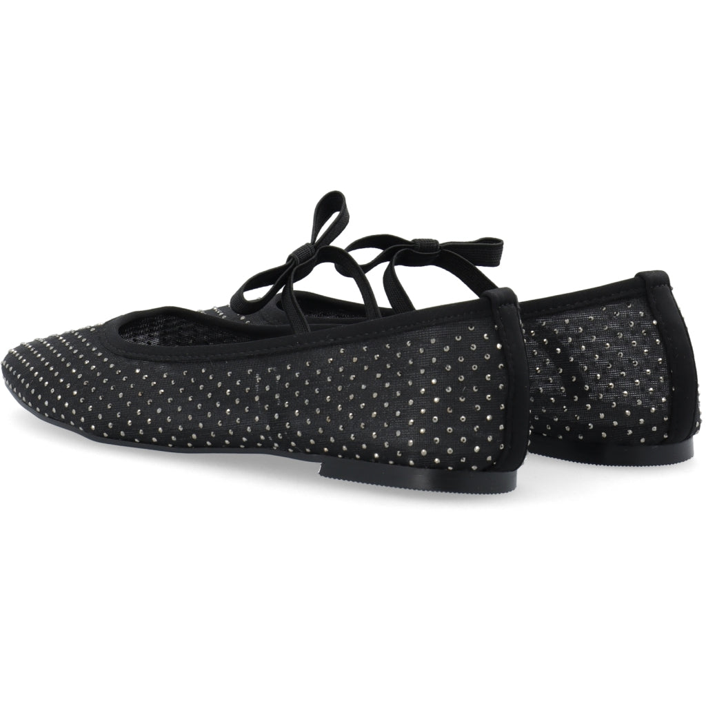Medina Bianco Fall Rhinestone Bow Ballerina - Black