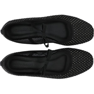 Medina Bianco Fall Rhinestone Bow Ballerina - Black