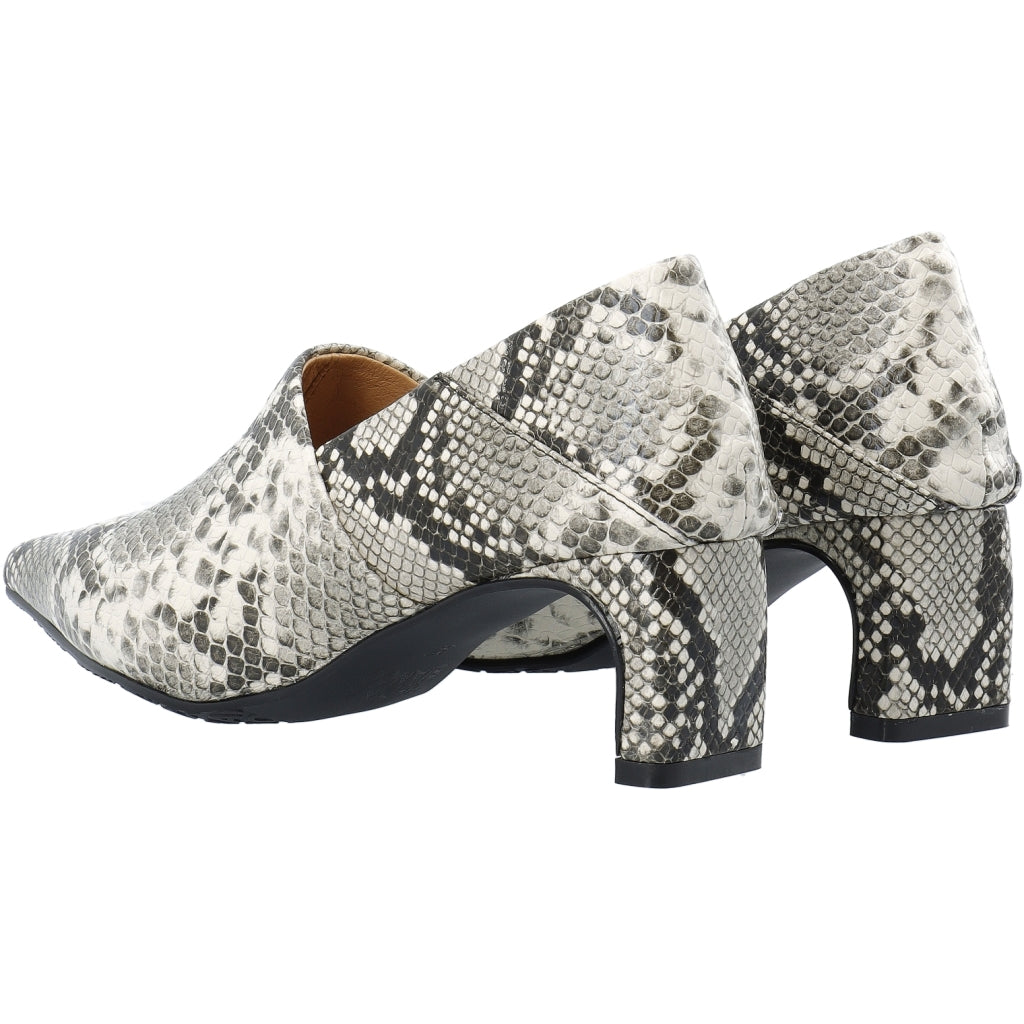 Medina Bianco Rowe Heel Step Down Mule - White Snake