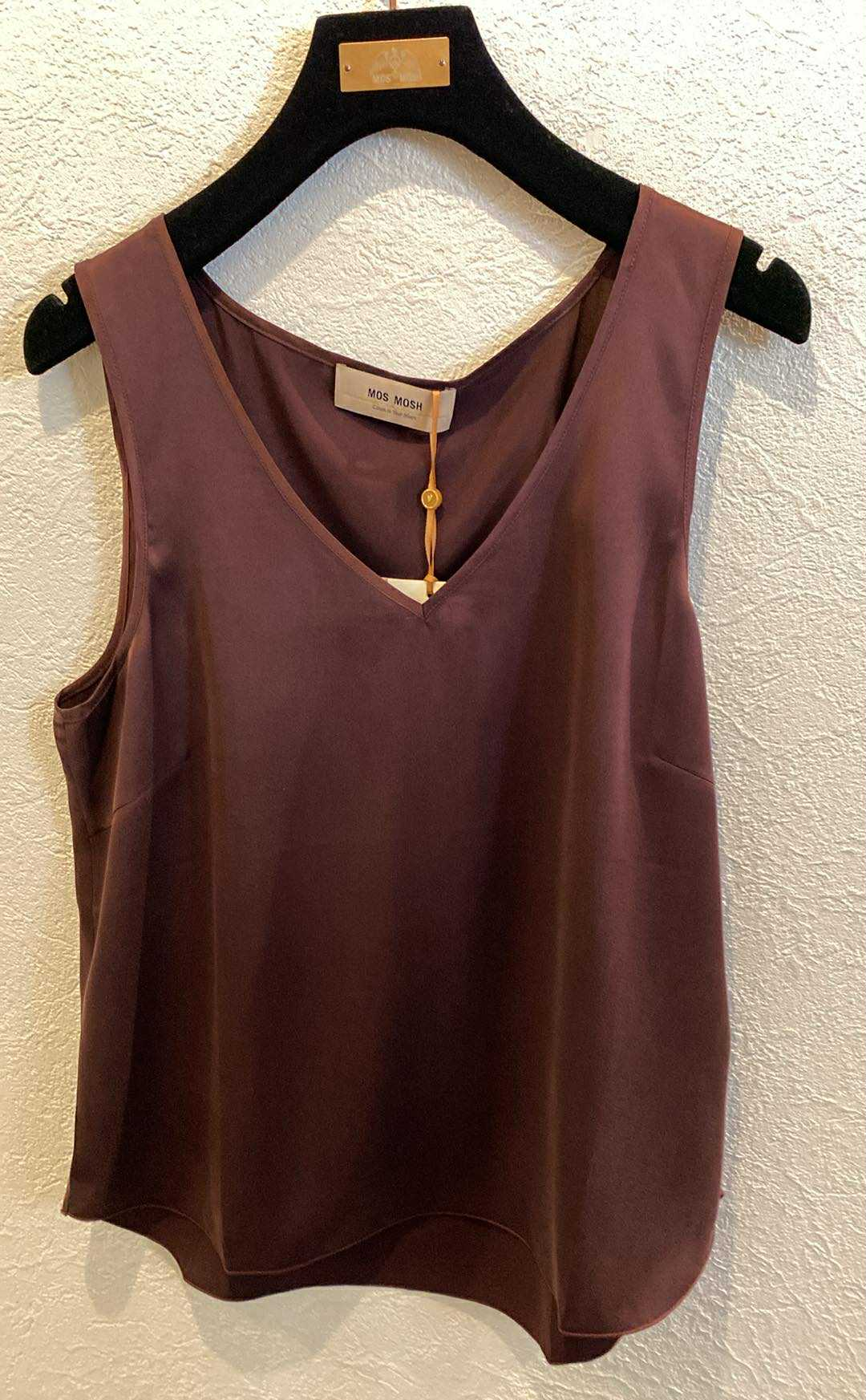 Mos Mosh MMAstrid V-Neck Silk Tank - Fudge