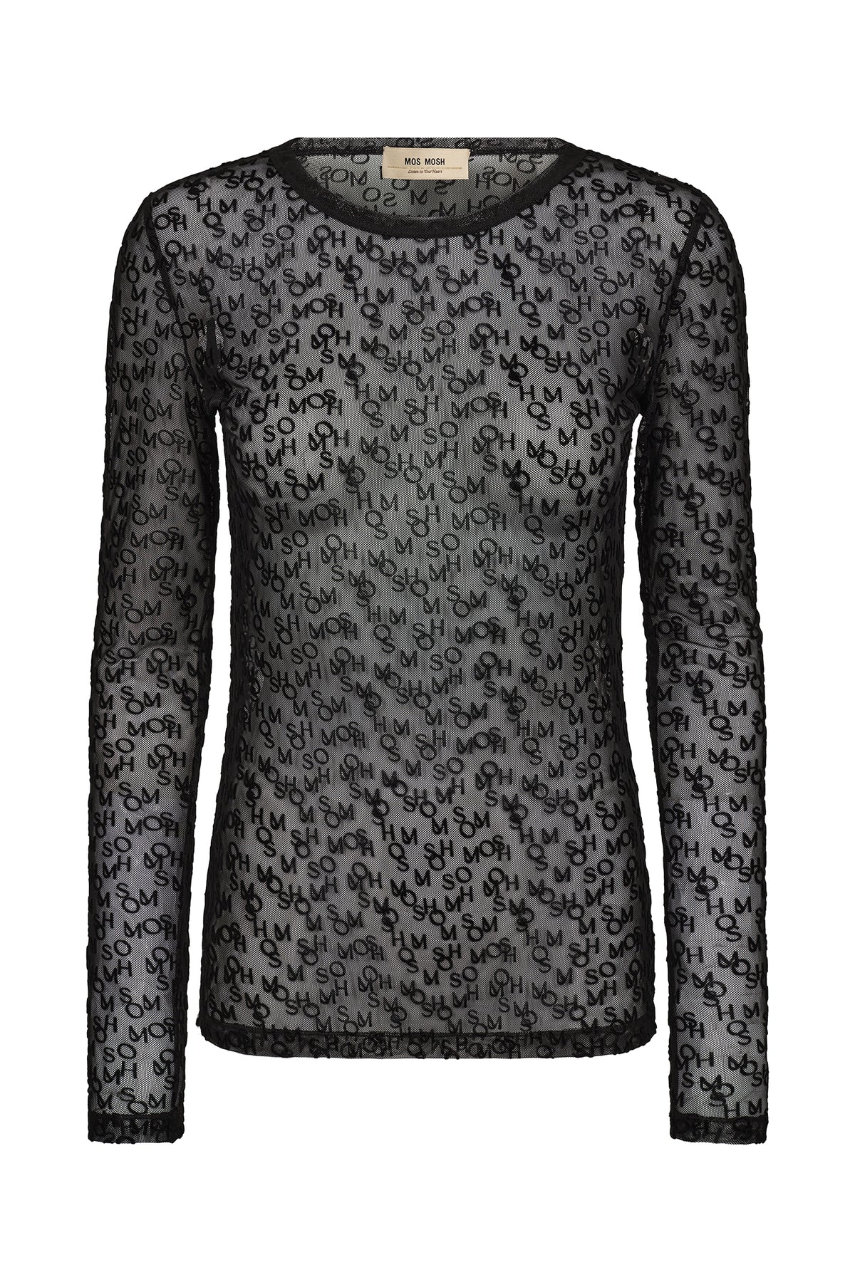 Mos Mosh MMLoretta Mono Mesh Blouse - Black