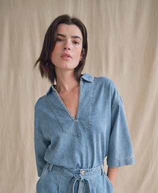 Mos Mosh MMMerla Deco Shirt - Light Blue Denim