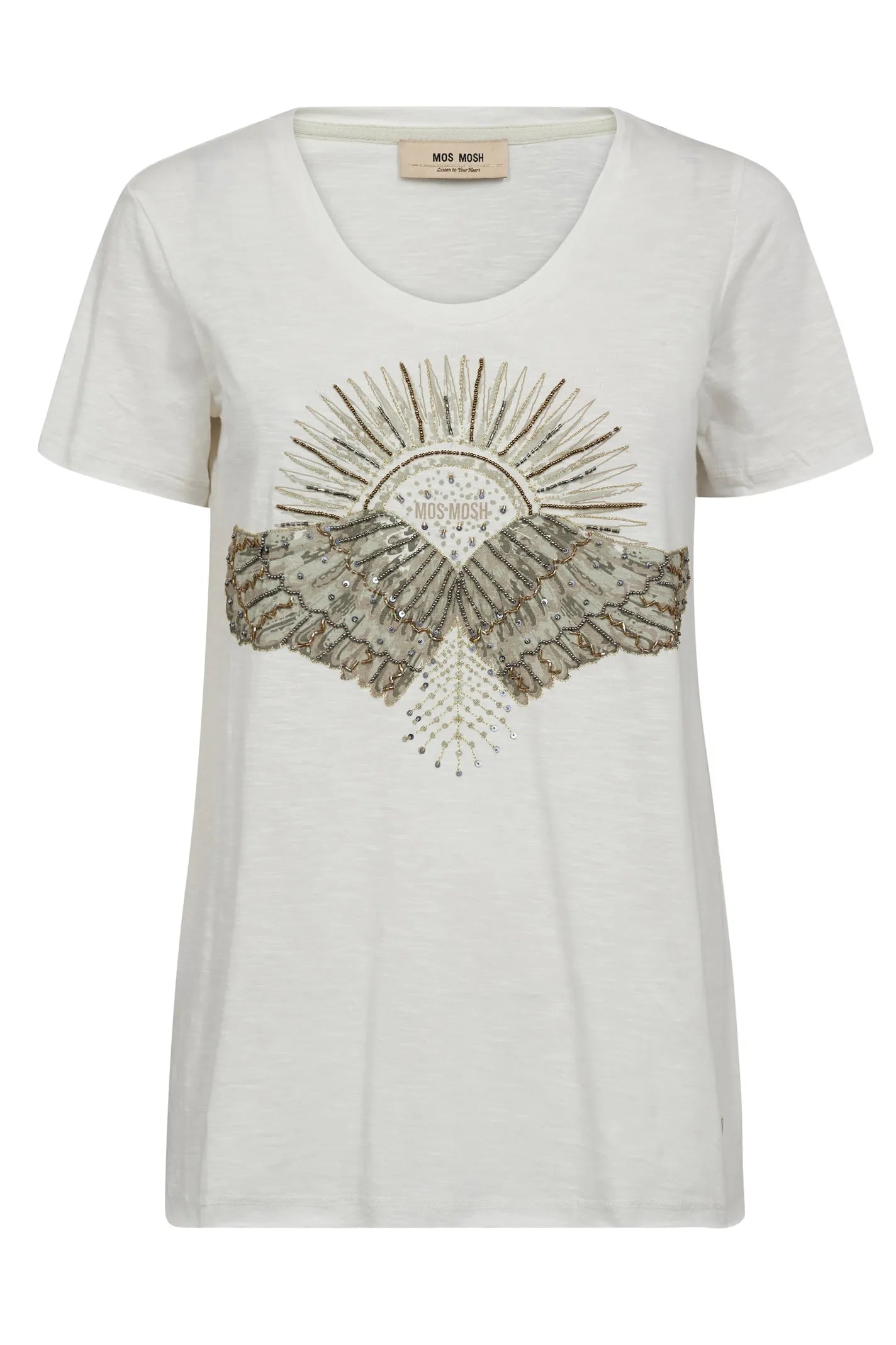 Mos Mosh MMNadine O-SS Deco Tee - Celadon Tint