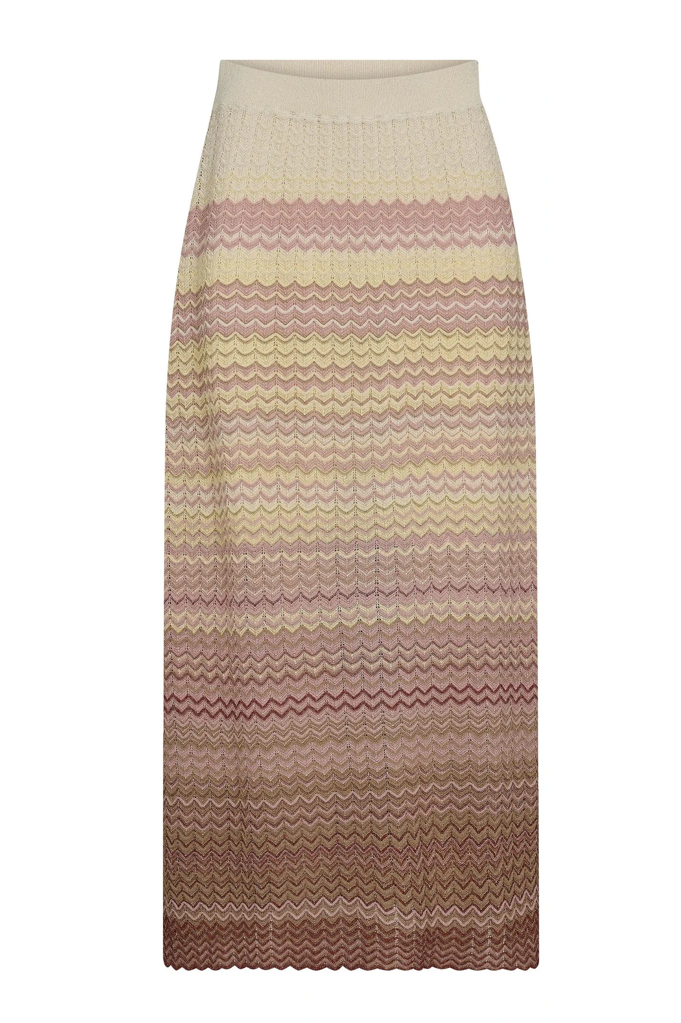 Mos Mosh MMHopi Zigzag Knit Skirt - Powder Pink