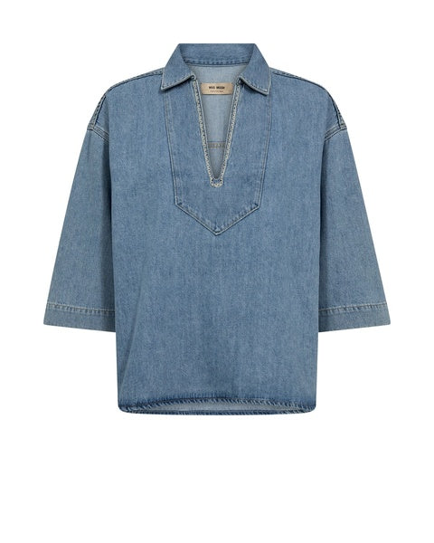 Mos Mosh MMMerla Deco Shirt - Light Blue Denim