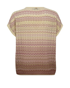 Mos Mosh MMShani Zigzag V-Neck Knit - Powder Pink