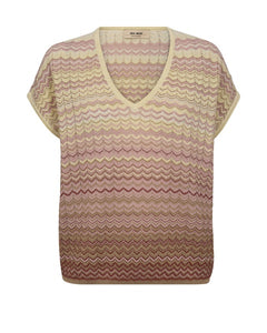Mos Mosh MMShani Zigzag V-Neck Knit - Powder Pink