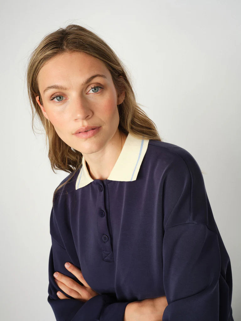 Mos Mosh MMVada Polo Sweatshirt - Maritime Blue