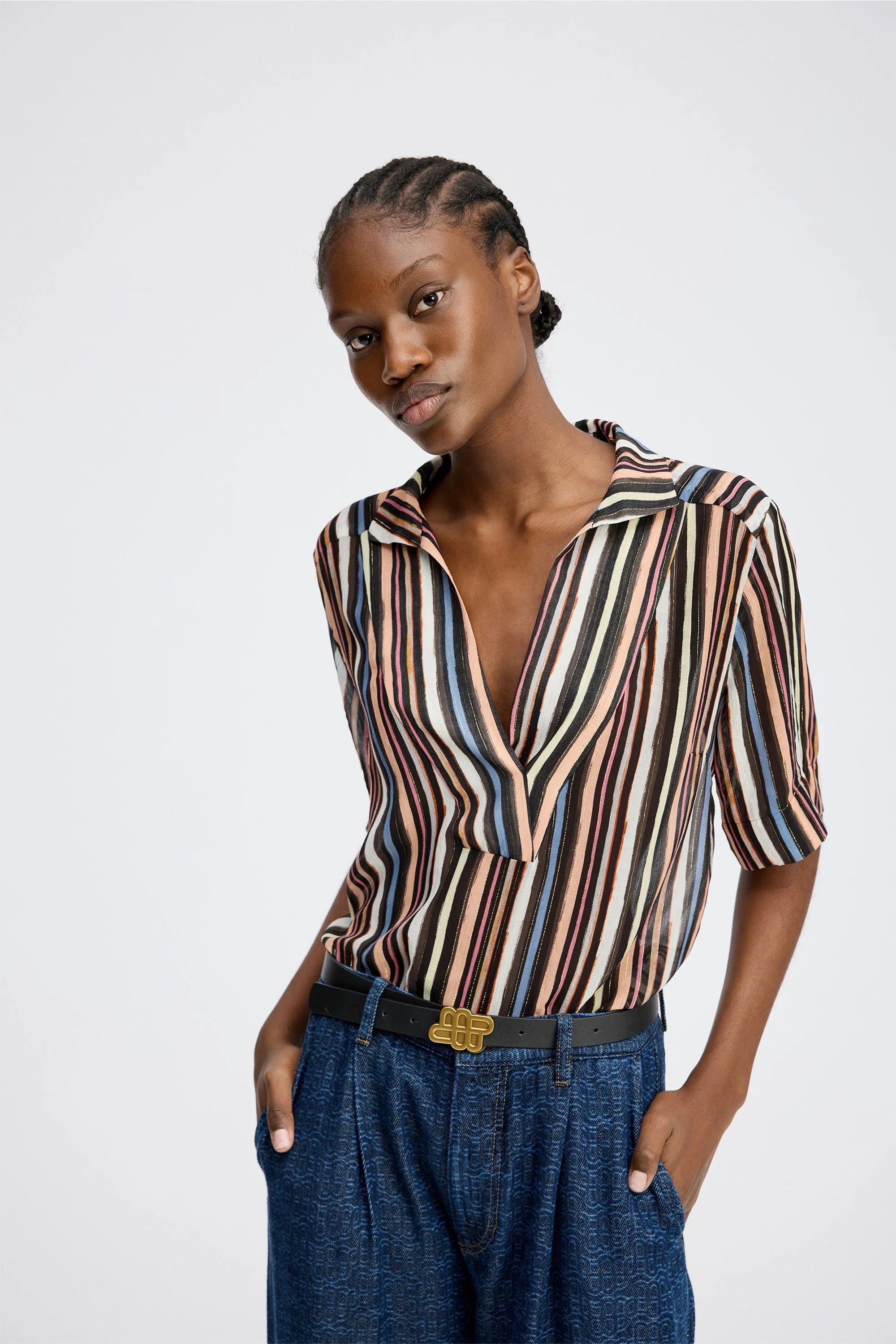 Munthe Rackley Blouse - Stripe Black