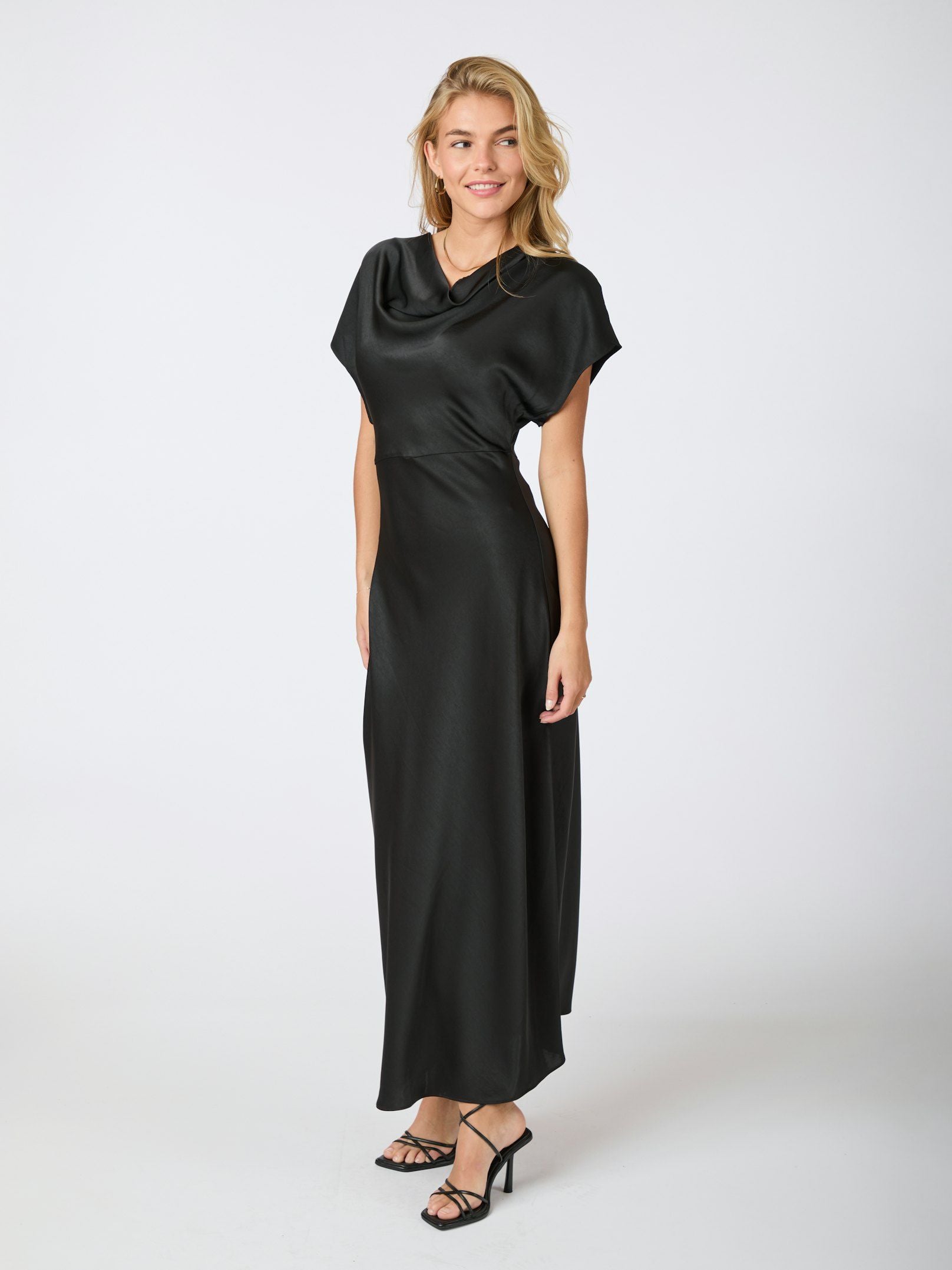 Neo Noir Andrea Heavy Sateen Dress - Black