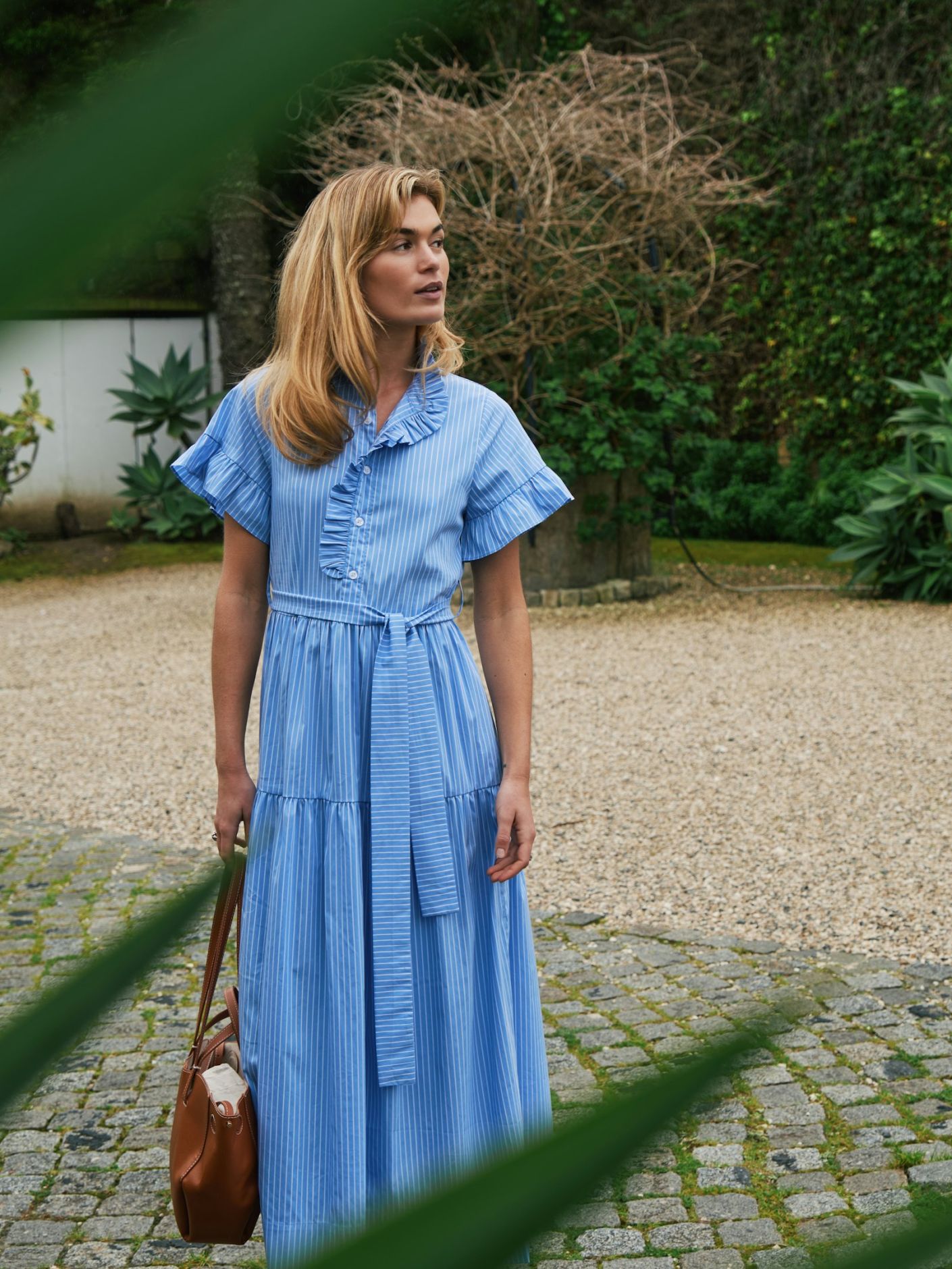 Neo Noir Nellie Stripe Dress - Light Blue