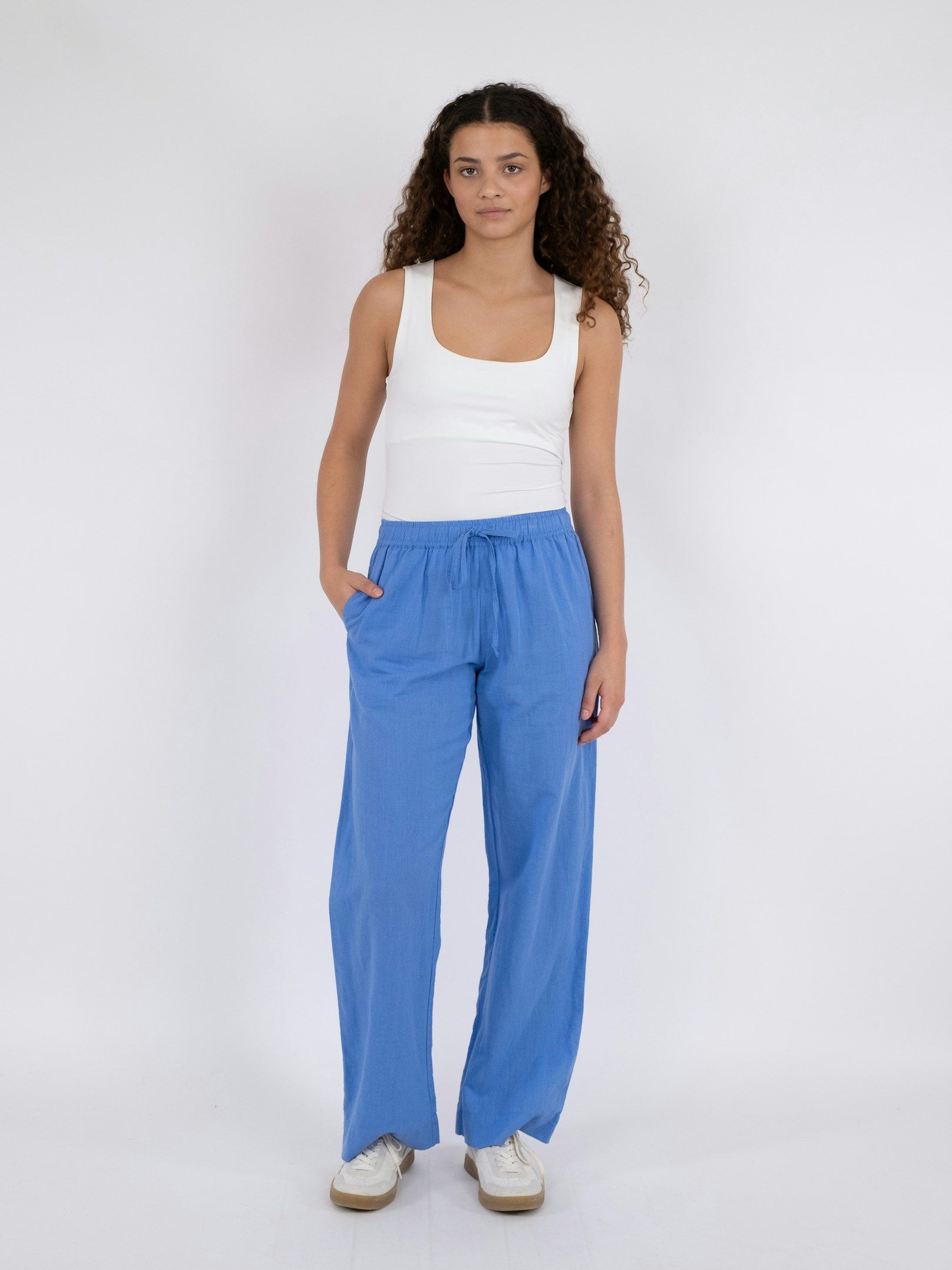 Neo Noir Sonar Linen Pants - Dusty Blue