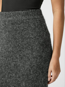 Neo Noir Naria Fluffy Knit Skirt - Antracit