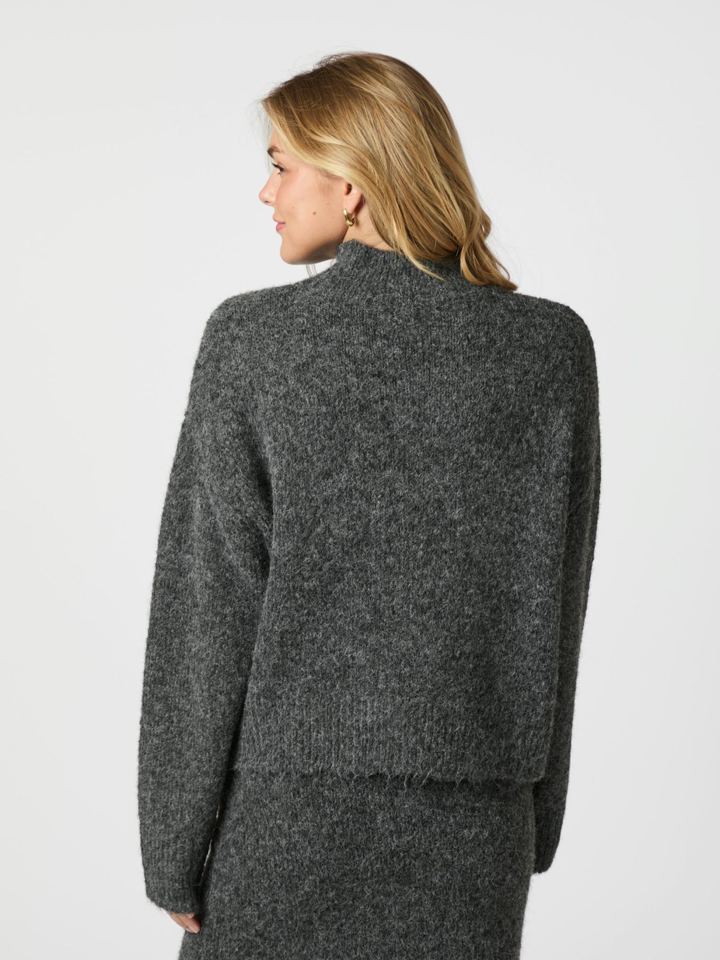 Neo Noir Paulina Fluffy Knit Blouse - Antracit