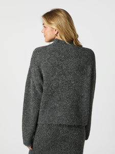 Neo Noir Paulina Fluffy Knit Blouse - Antracit