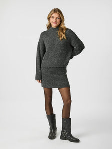 Neo Noir Paulina Fluffy Knit Blouse - Antracit