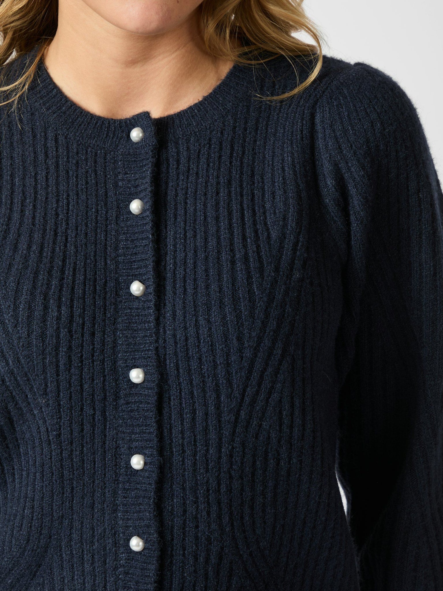 Neo Noir Puli Knit Cardigan - Navy