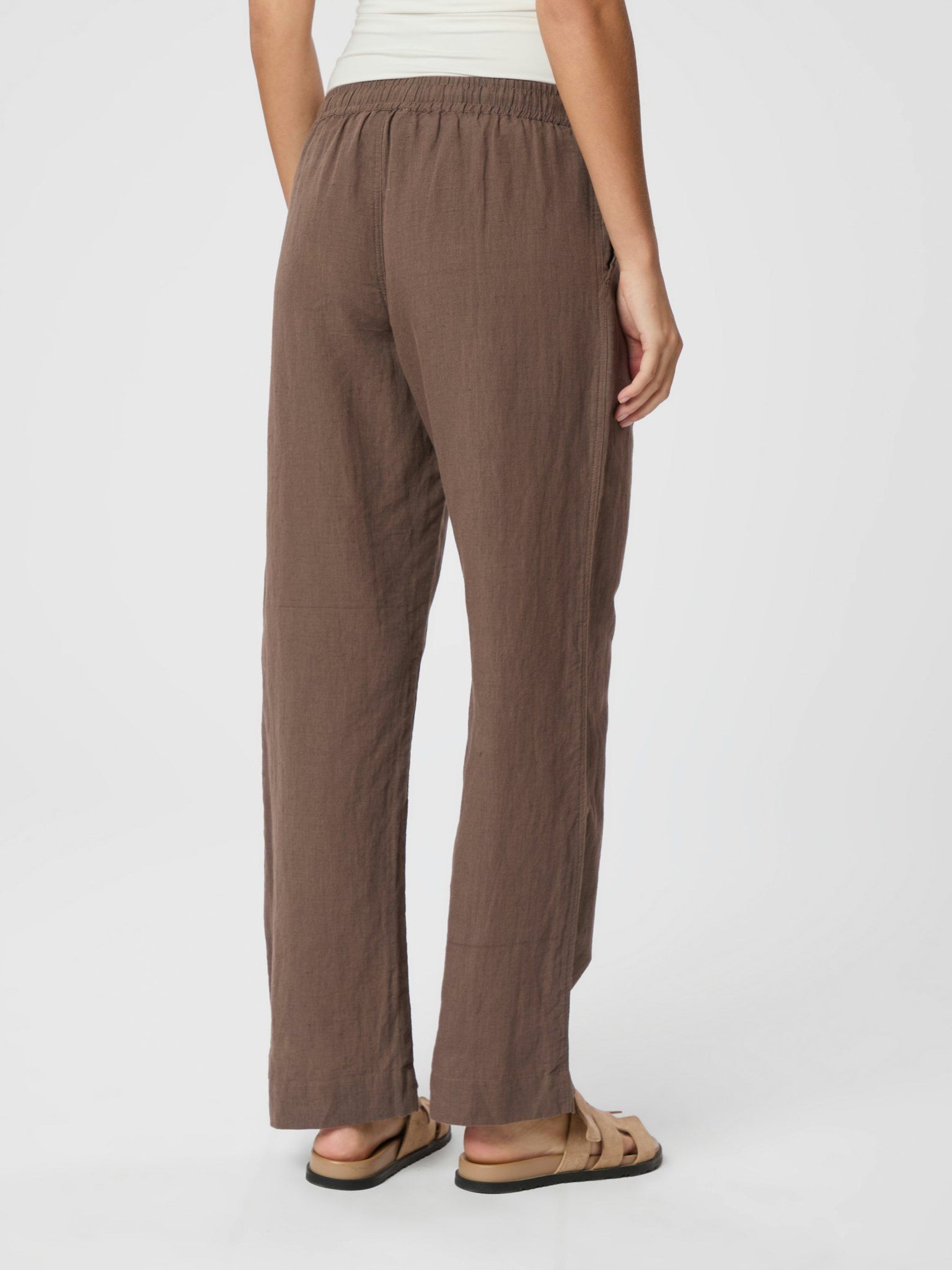 Neo Noir Sonar Linen Pants - Brown