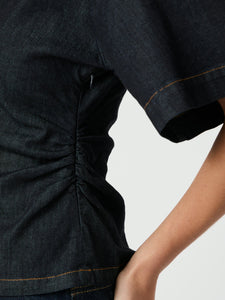 Neo Noir Spenda Denim Blouse - Dark Blue