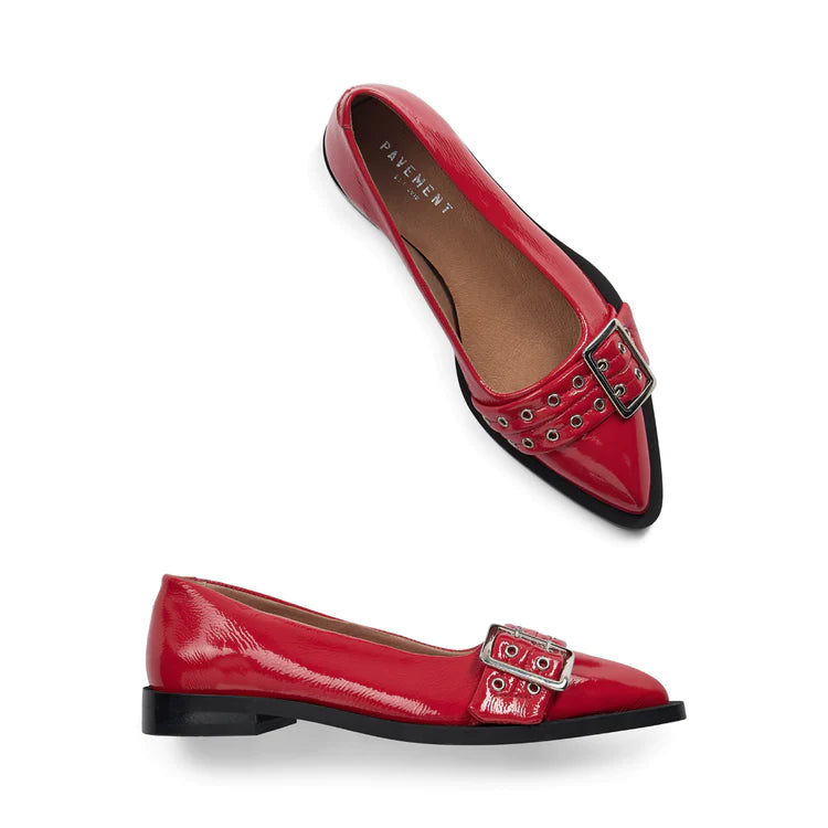 Pavement Saso Low Ballerina - Red Patent