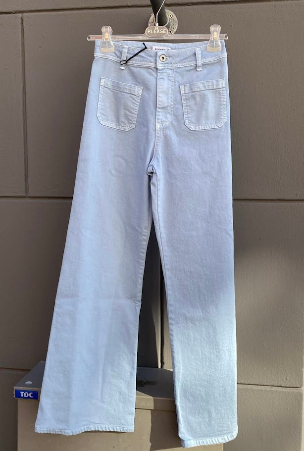 Please Jeans Denise Cotton Pant - Glacial Blue