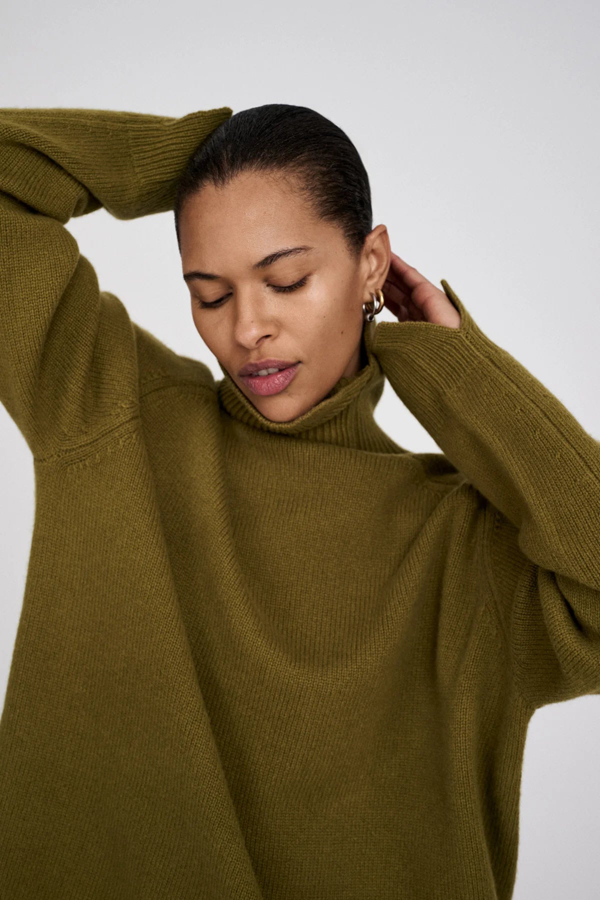 Rabens Saloner Celly Pure Roll Neck Sweater - Fern Green
