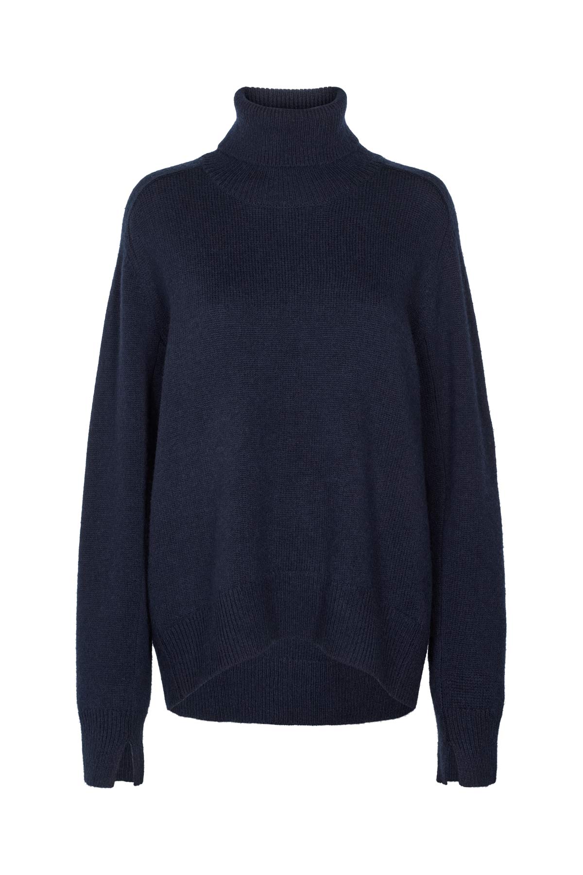 Rabens Saloner Celly Pure Roll Neck Sweater - Navy